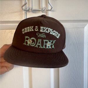 Roark Brown Six-Panel Adventure Cap with Embroidered Tag